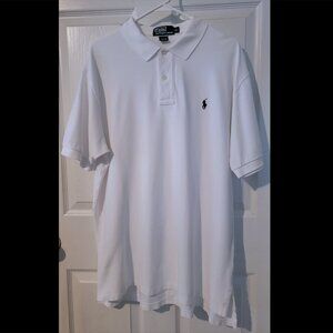 Ralph Lauren White Classic Fit Mesh Polo Shirt XL